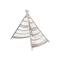 Hello Honey® 43.5" Natural Reclaimed Cotton Crocheted & Teakwood Teepee with Mat